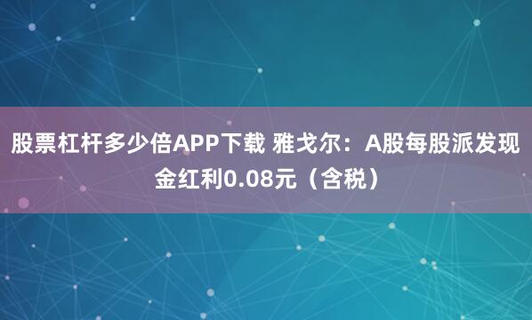 股票杠杆多少倍APP下载 雅戈尔：A股每股派发现金红利0.08元（含税）